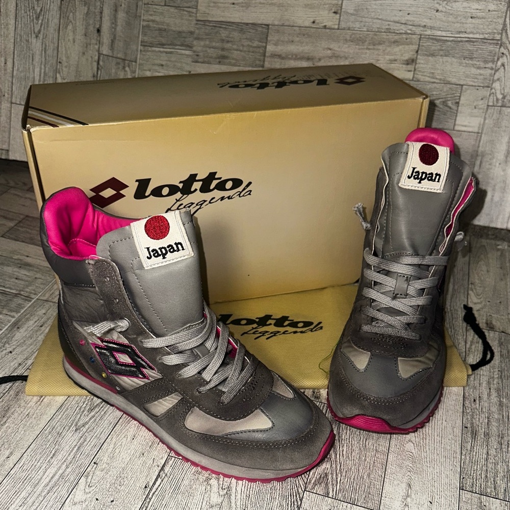 New! LOTTO Women's Stylish Gray and Pink High-Top Sneakers. Size 7 - Picture 4 of 11
